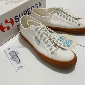 Superga White Canvas Size 44 Sneakers Mens 10.5-11